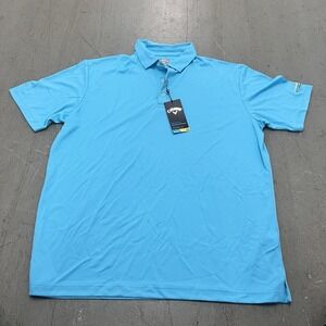 Callaway Men's Blue Polo Shirt Large Short Sleeve Golf Athletic Performance Top
